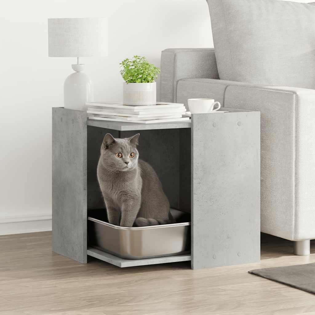 Vidaxxl kattegrus skab 53x53x51 cm konstrueret træ betongrå