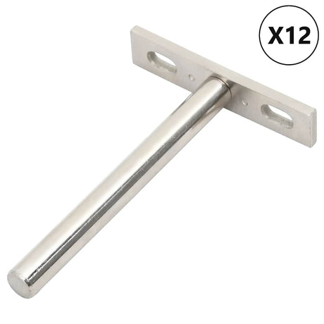 Vidaxx flydende hyldebeslag 12 stk usynlige ø10x100 mm kulstofstål
