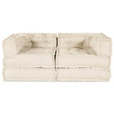 Vidaxl modulair bank 2 pcs crème 140 x 70 x 56 cm stof