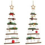 Vidaxl hangende kerstbomen met topsterren 2 st 42x90 cm natuurlijke tak