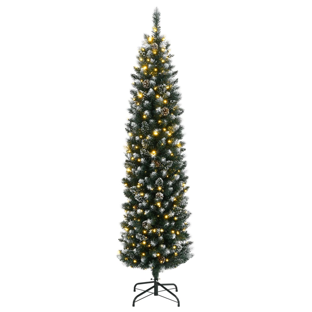 VidaXL Kunstigt juletræ smalt med 300 lysdioder 240 cm