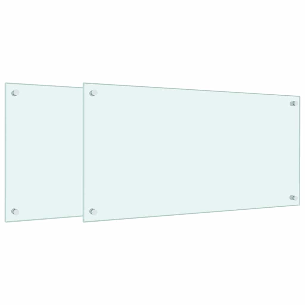 Vidaxx køkkenstænk 2 stk 80x40 cm hærdet glas hvid