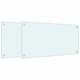 Vidaxx køkkenstænk 2 stk 80x40 cm hærdet glas hvid