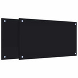 Vidaxx køkkenstænk 2 stk 70x40 cm hærdet glas sort