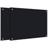 Vidaxx køkkenstænk 2 stk 70x50 cm hærdet glas sort