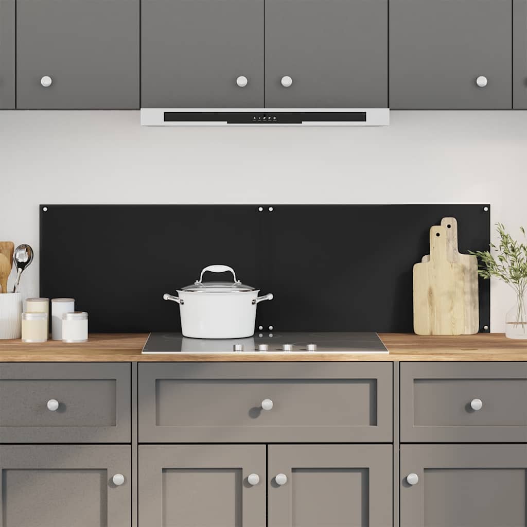 Vidaxx køkkenstænke 2 stk 70x60 cm hærdet glas sort
