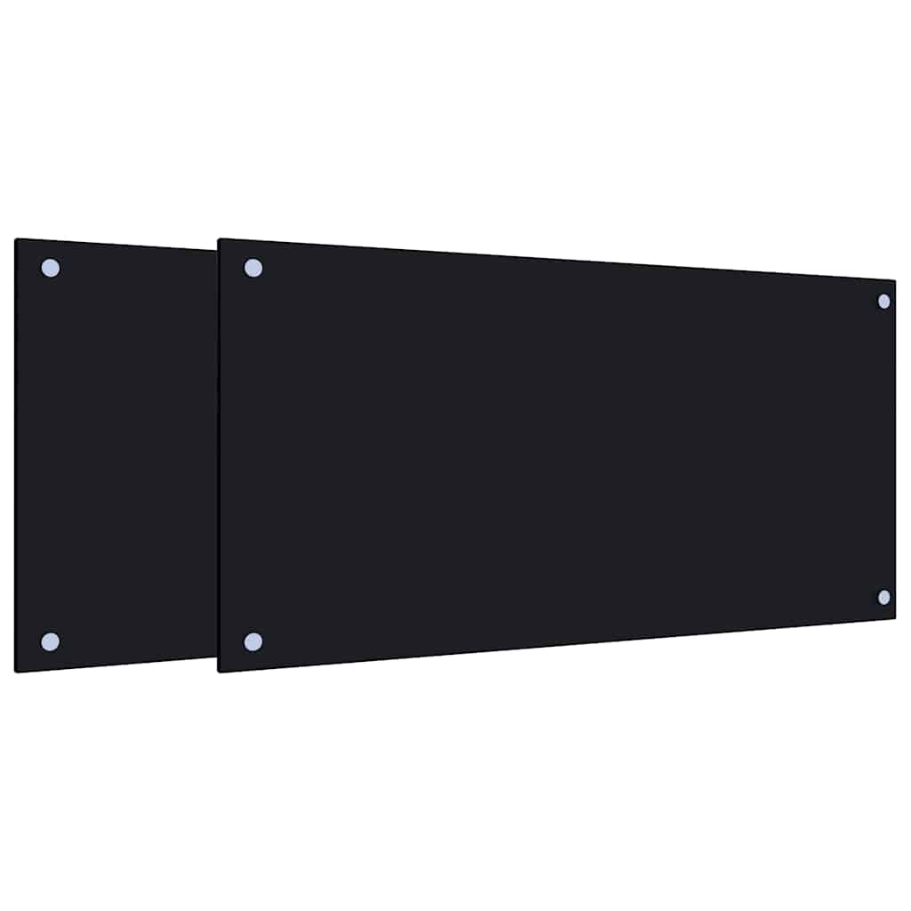 Vidaxx køkkenstænk 2 stk 80x40 cm hærdet glas sort