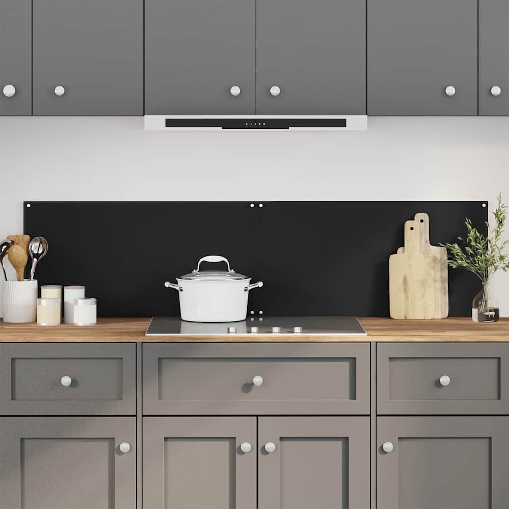 Vidaxx køkkenstænk 2 stk 80x40 cm hærdet glas sort