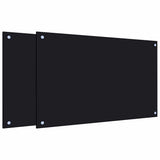 Vidaxx køkkenstænk 2 stk 80x50 cm hærdet glas sort