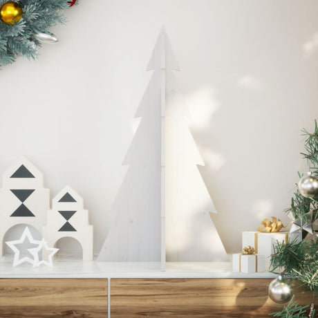 Vidaxx juledekoration juletræ 80 cm massiv fyrretræ hvid