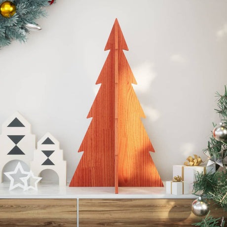 Vidaxx juledekoration juletræ 80 cm massiv fyrretræ, vaskebrunt