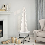 Vidaxx juledekoration juletræ 112 cm massiv fyrretræ hvid