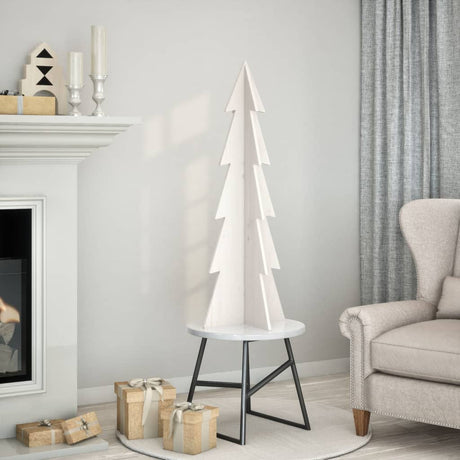 Vidaxx juledekoration juletræ 112 cm massiv fyrretræ hvid