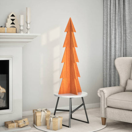 Vidaxx juledekoration juletræ 112 cm massiv fyrretræ, vaskebrunt