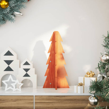 Vidaxx juledekoration juletræ 49 cm massiv fyrretræ, vask brun