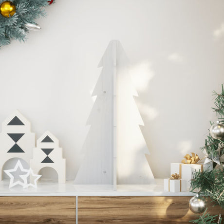 Vidaxx juledekoration juletræ 69,5 cm massiv fyrretræ hvid