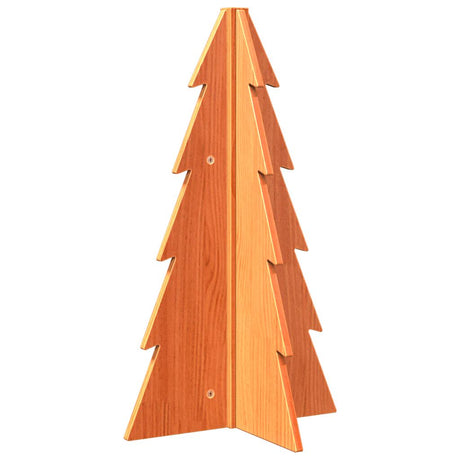 Vidaxx juledekoration juletræ 69,5 cm massiv fyrretræ, vaskebrunt