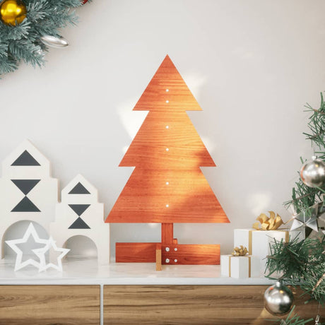 Vidaxx juledekoration juletræ 60 cm massiv fyrretræ, vaskebrunt