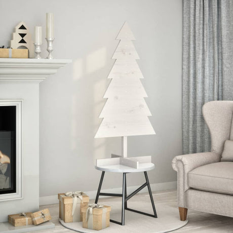 Vidaxx juledekoration juletræ 120 cm massiv fyrretræ hvid