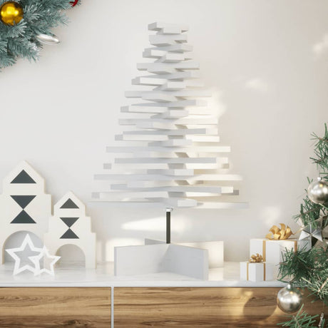 Vidaxx juledekoration juletræ 80 cm massiv fyrretræ hvid