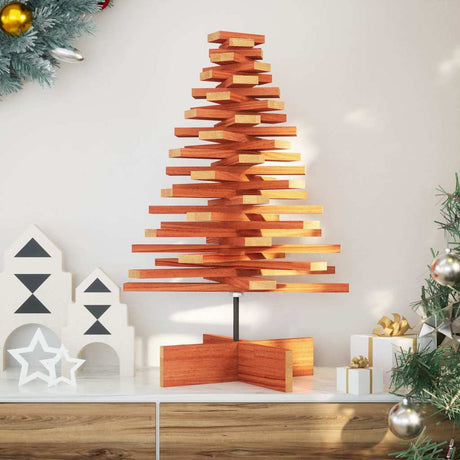 Vidaxx juledekoration juletræ 80 cm massiv fyrretræ, vaskebrunt