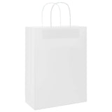 Vidaxl papieren zakken 50 st met hengsels 26x12x35 cm wit