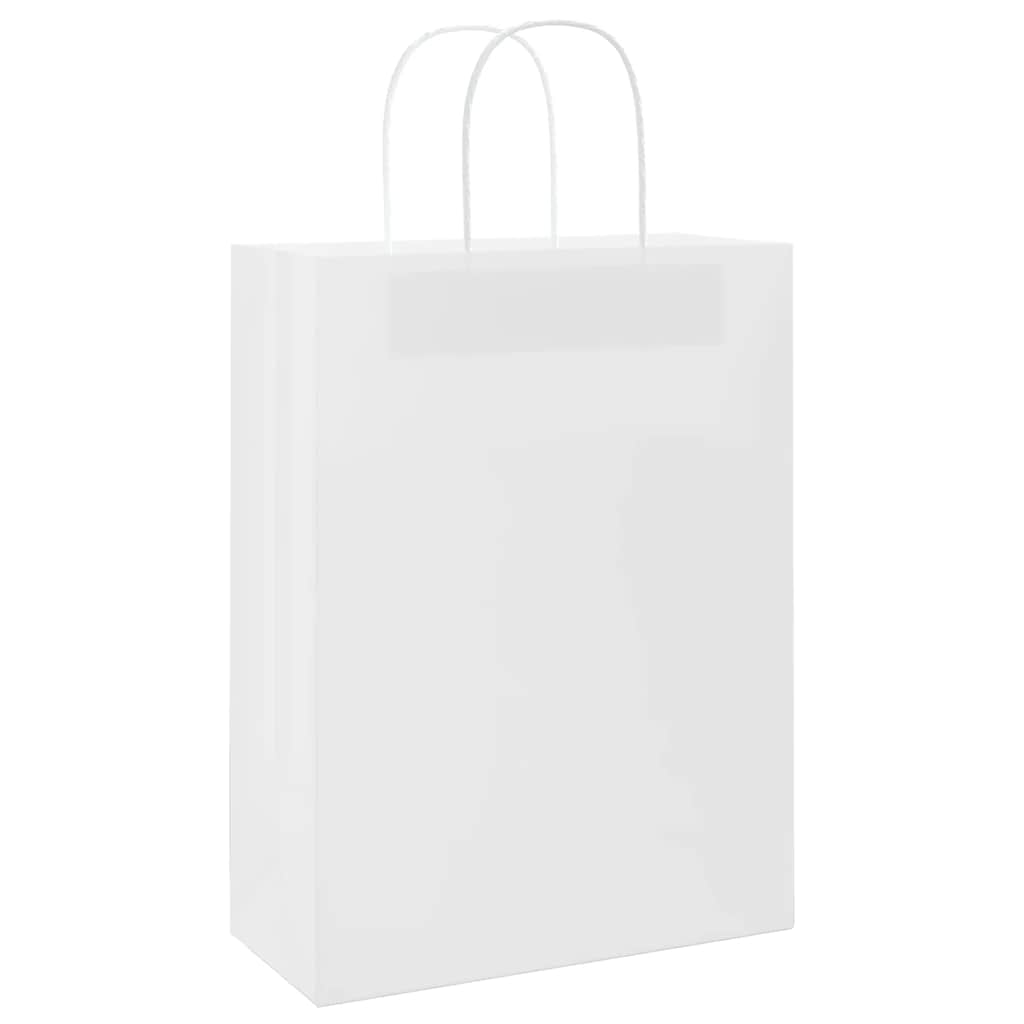 Vidaxl papieren zakken 250 st met hengsels 26x12x35 cm wit