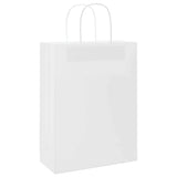 Vidaxl papieren zakken 250 st met hengsels 26x12x35 cm wit