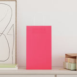 Vidaxl papieren zakken 50 st met hengsels 21x11x36 cm roze