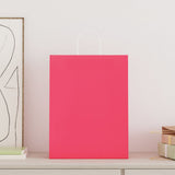 Vidaxl papieren zakken 50 st met hengsels 32x12x42 cm roze