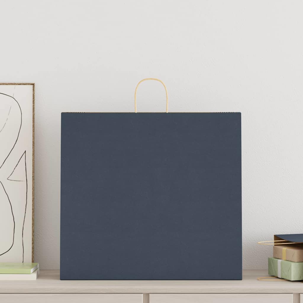 Vidaxl papieren zakken 250 st met hengsels 54x15x49 cm blauw