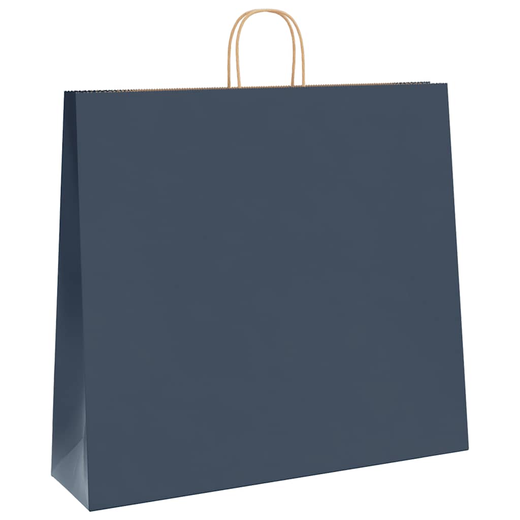 Vidaxl papieren zakken 250 st met hengsels 54x15x49 cm blauw
