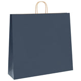 Vidaxl papieren zakken 250 st met hengsels 54x15x49 cm blauw