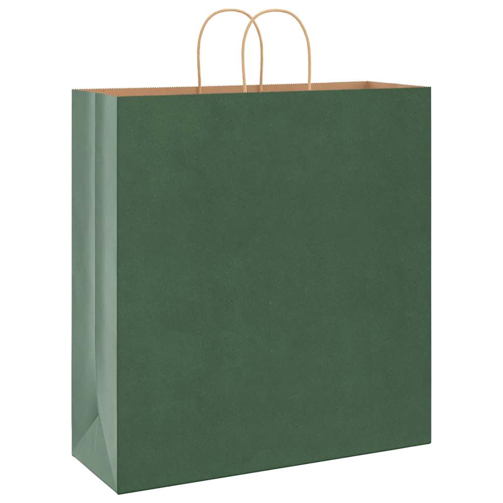 Vidaxl papieren zakken 250 st met hengsels 45x17x48 cm groen