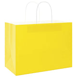 Vidaxl papieren zakken 50 st met hengsels 32x17x25 cm geel