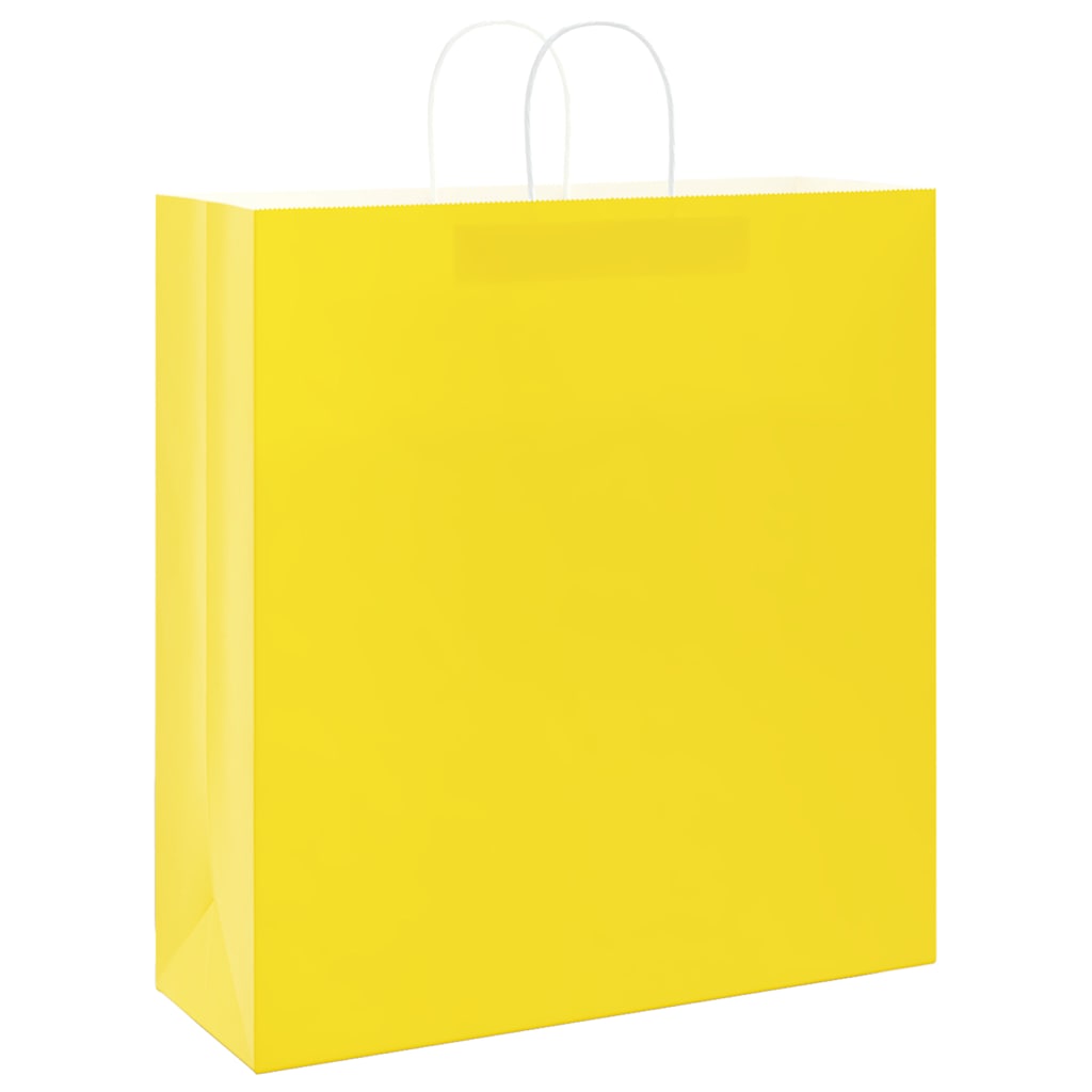 Vidaxl papieren zakken 50 st met hengsels 45x17x48 cm geel