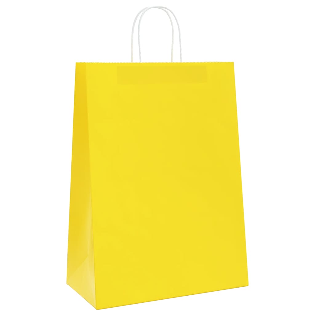 Vidaxl papieren zakken 250 st met hengsels 32x17x44 cm geel