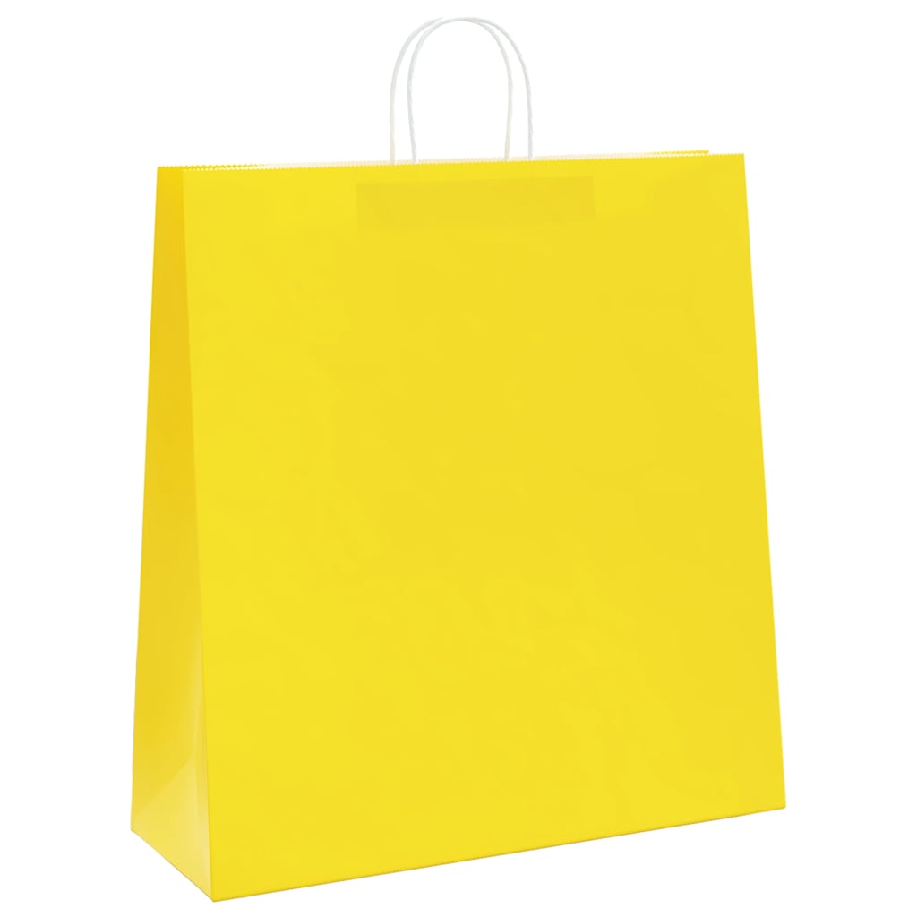 Vidaxl papieren zakken 250 st met hengsels 45x17x48 cm geel