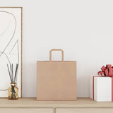 Vidaxl papieren zakken 250 st met hengsels 26x17x25 cm bruin