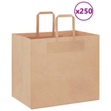 Vidaxl papieren zakken 250 st met hengsels 32x22x28 cm bruin