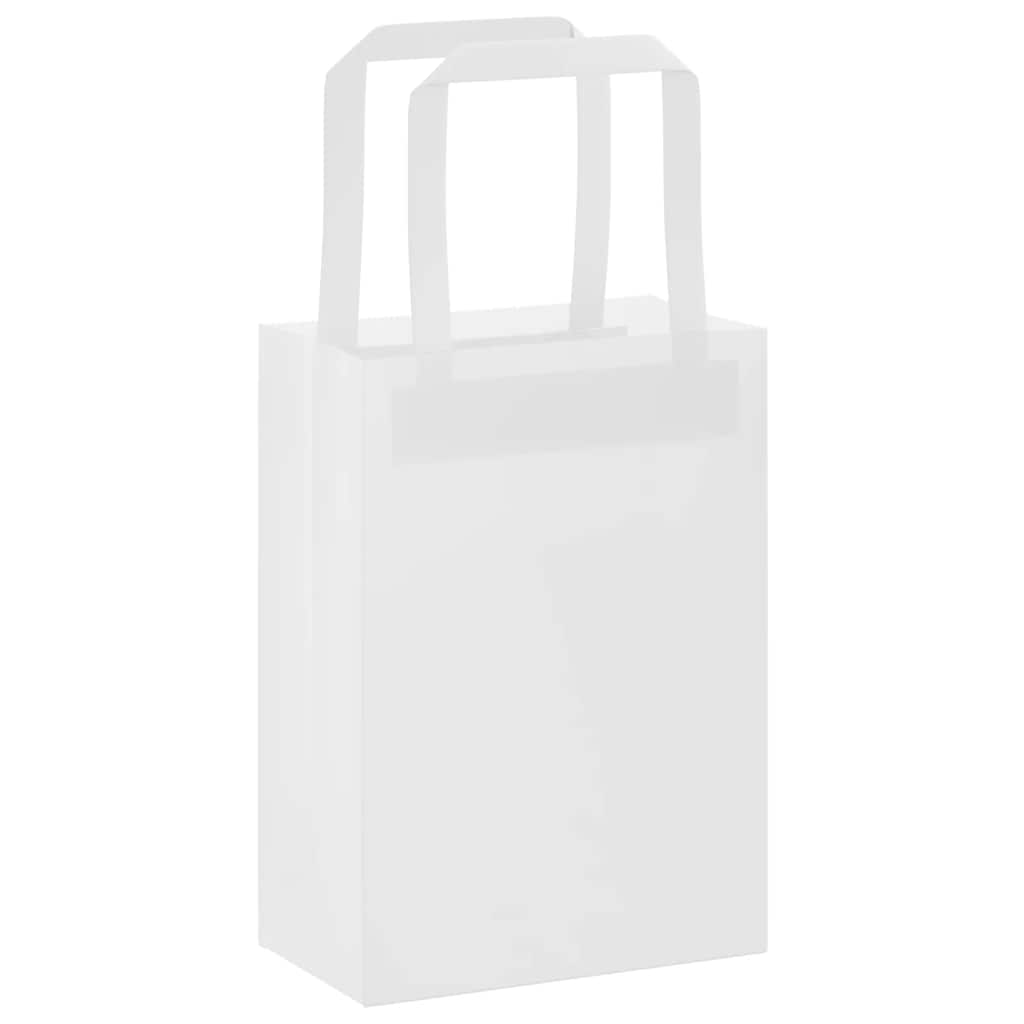 Vidaxl papieren zakken 50 st met hengsels 15x8x21 cm wit