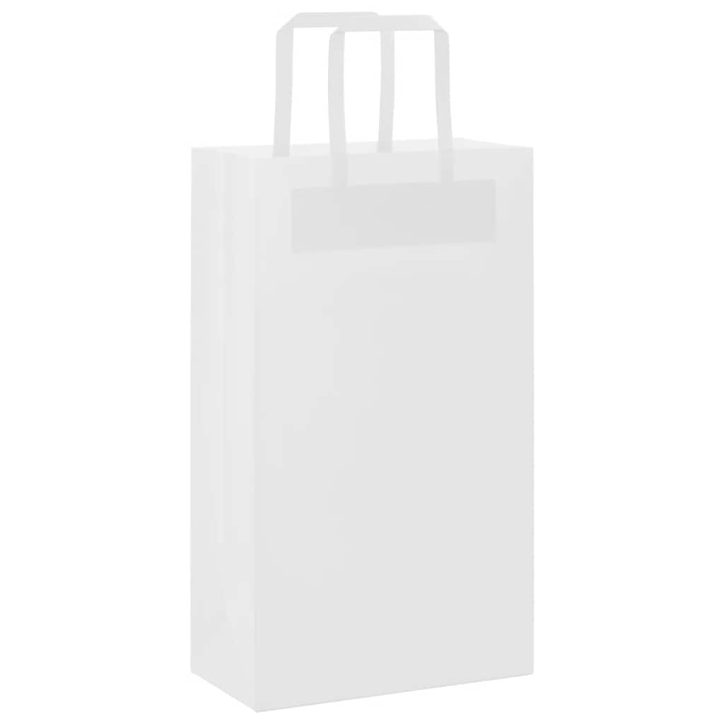 Vidaxl papieren zakken 250 st met hengsels 21x11x36 cm wit