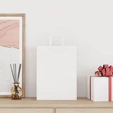 Vidaxl papieren zakken 250 st met hengsels 26x12x35 cm wit
