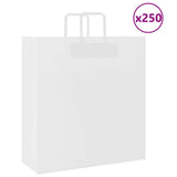 Vidaxl papieren zakken 250 st met hengsels 45x17x48 cm wit