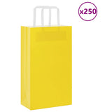 Vidaxl papieren zakken 250 st met hengsels 21x11x36 cm geel