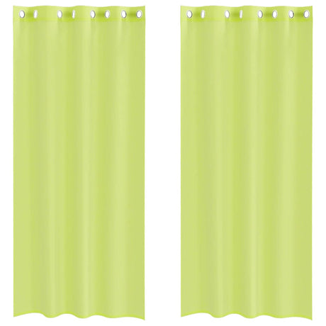 Vidaxl gordijnen voile met doorvoertules 2 st 140x245 cm appelgroen