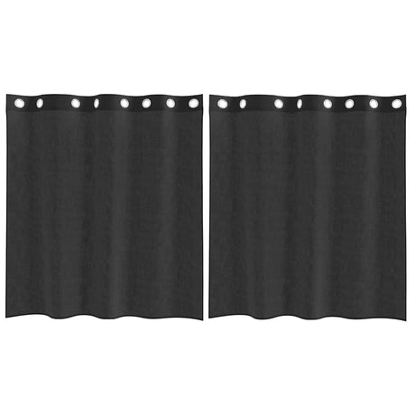 Vidaxl gordijnen voile met doorvoertules 2 st 140x140 cm zwart