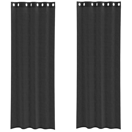 Vidaxl gordijnen voile met doorvoertules 2 st 140x300 cm zwart