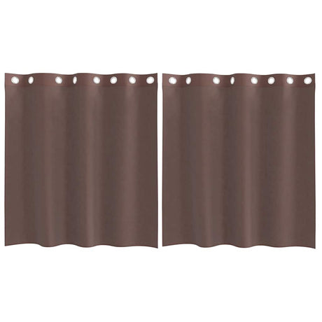Vidaxl gordijnen voile met doorvoertules 2 st 140x140 cm bruin