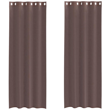 Vidaxl gordijnen voile met doorvoertules 2 st 140x300 cm bruin